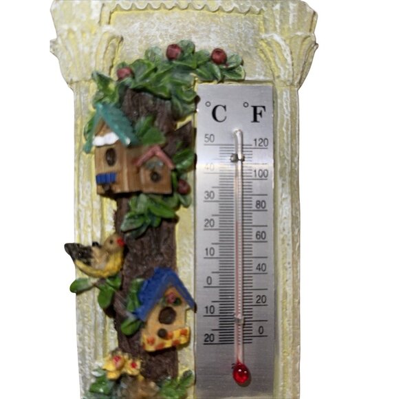 Decorative Wall Thermometer With Birdhouse Design - Picture 3 of 12